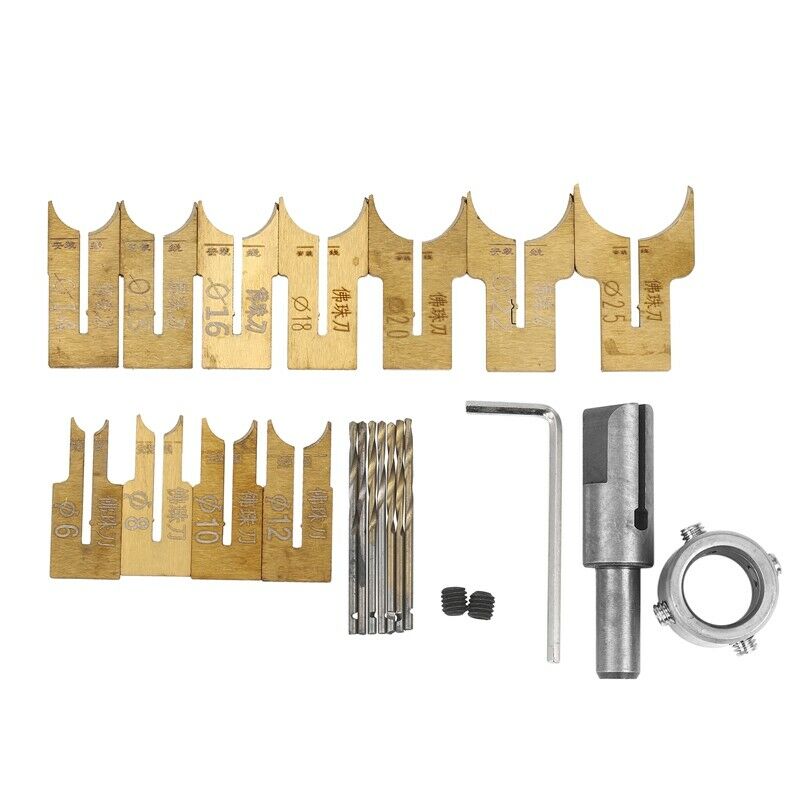 Wooden Beads Drill Bit Ball Blade Milling Cutter Set 24Pcs Cemented Carbide SpF2