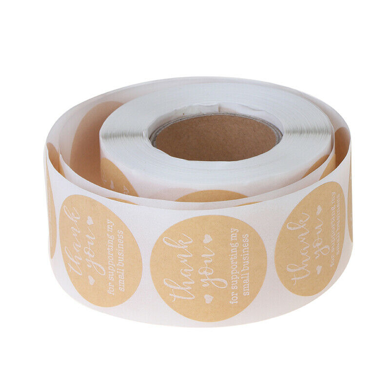 500Pcs 1.5 inch Round Kraft Thank You Stickers Online Trade for Store Sh.l8