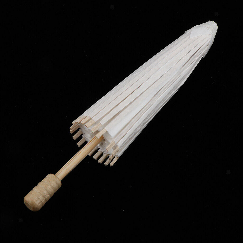 2 Sets Chinese Style Blank Oil Paper Umbrella for Children Kids DIY Graffiti