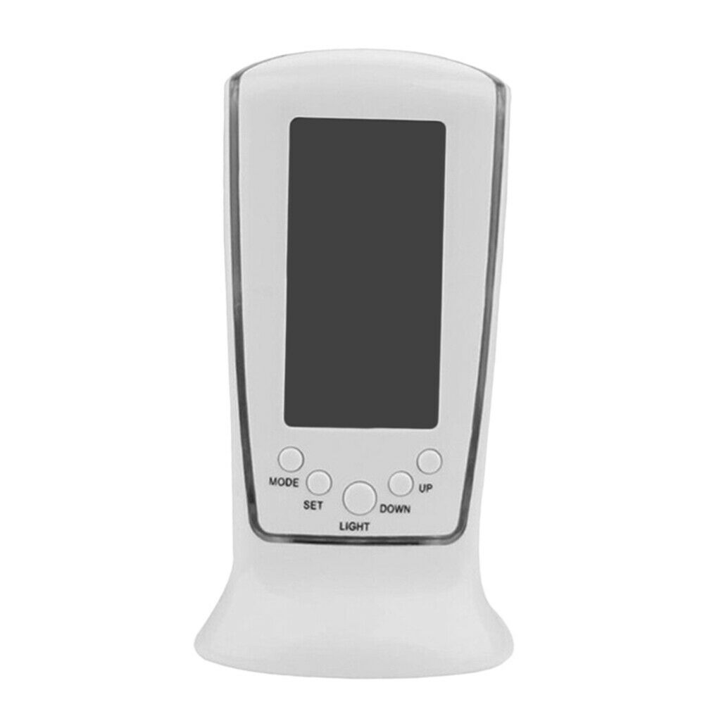 Digital Alarm Clock Blue Backlight with Snooze for Desk White Large Number