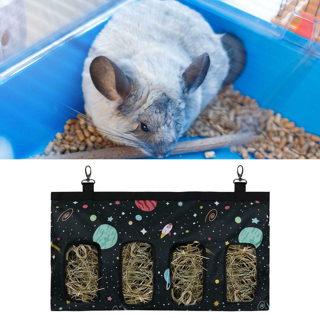 Rabbit Hay Bag Hanging Pouch Holder Feeder Cage Storage Pocket Sack Pack