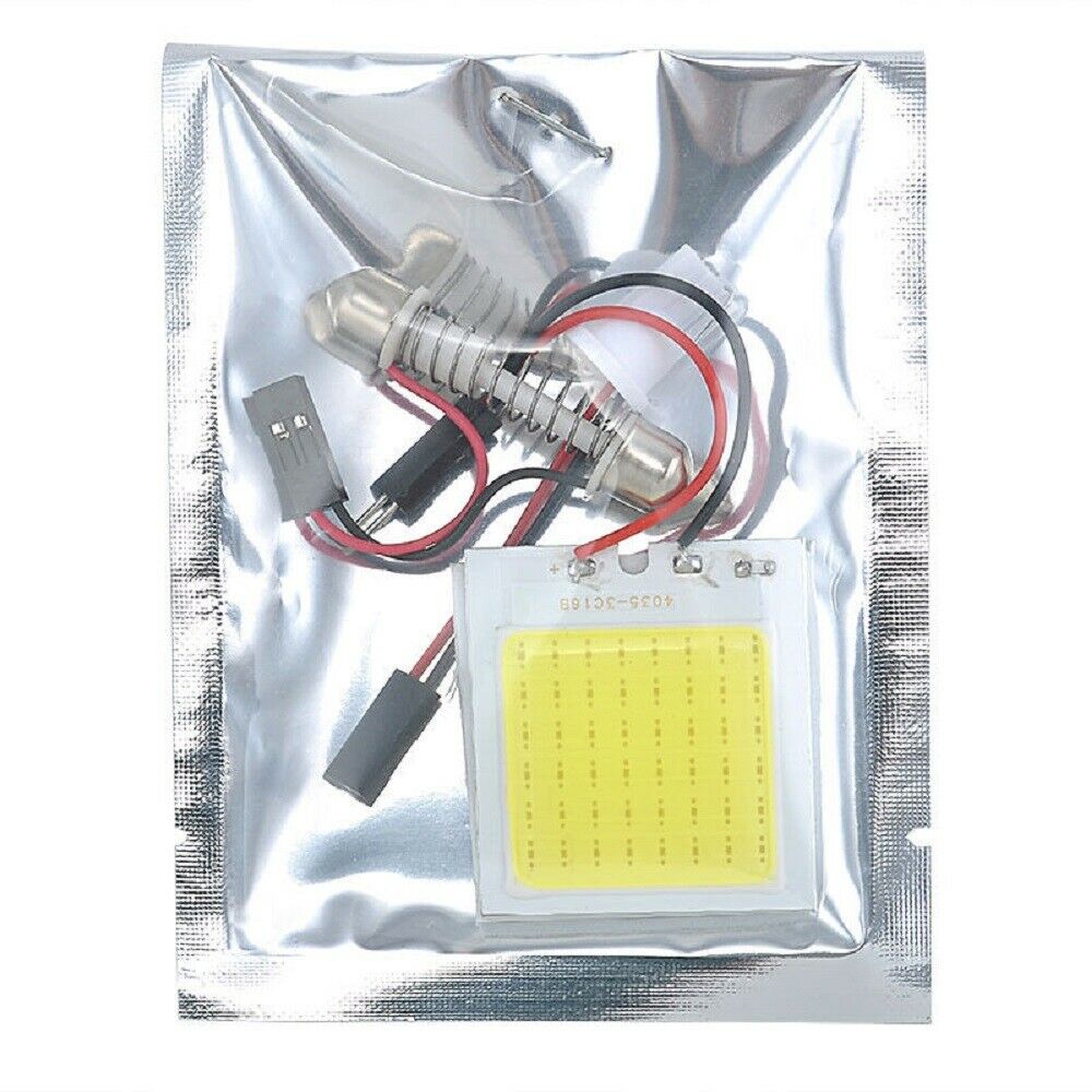 8* 48SMD COB White Panel LED T10 Car Interior Panel Light 12V Dome Lamp Bulb US