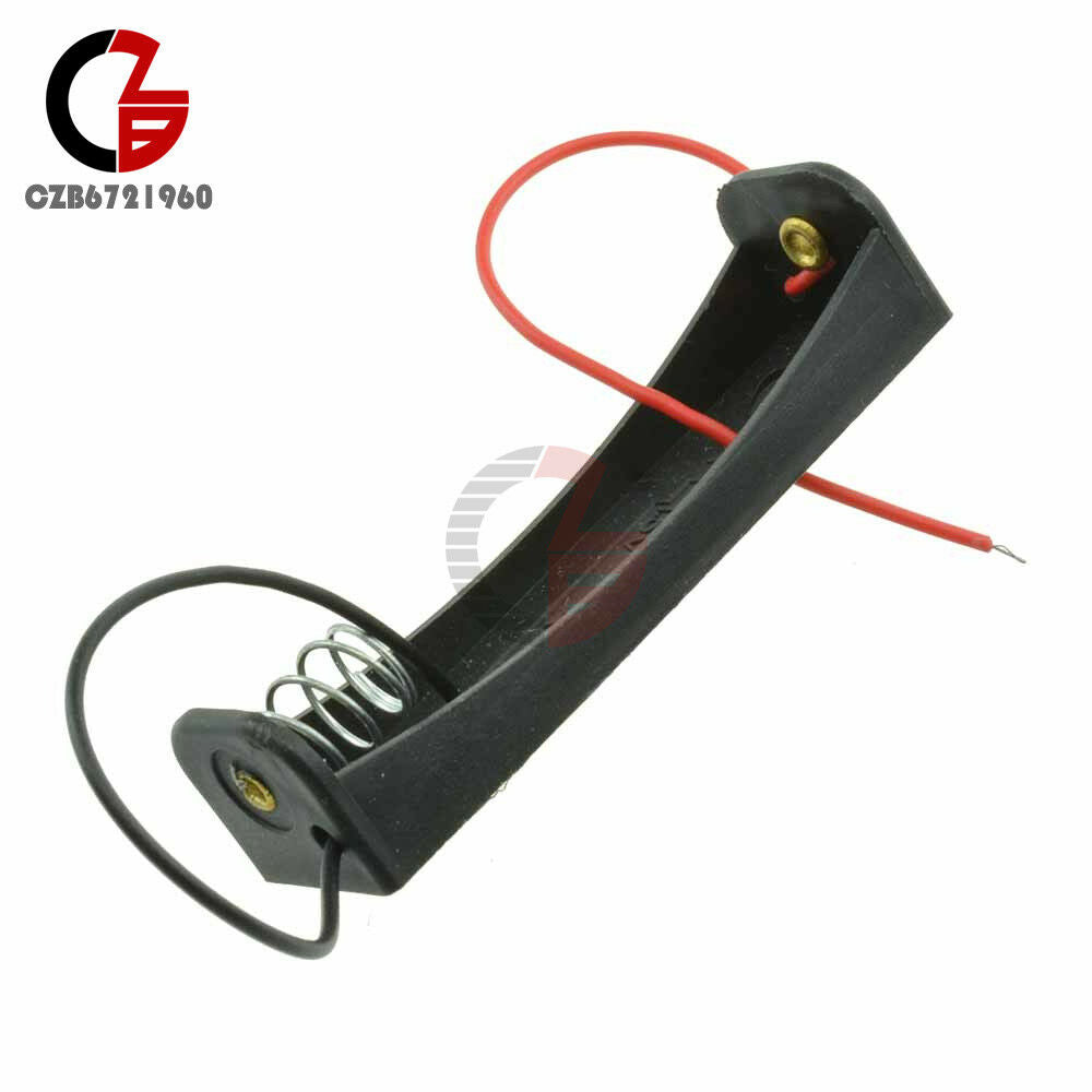 10PCS Black Plastic Battery Storage Case Box Holder Soldering 1.5V 1x AA 5" Lead