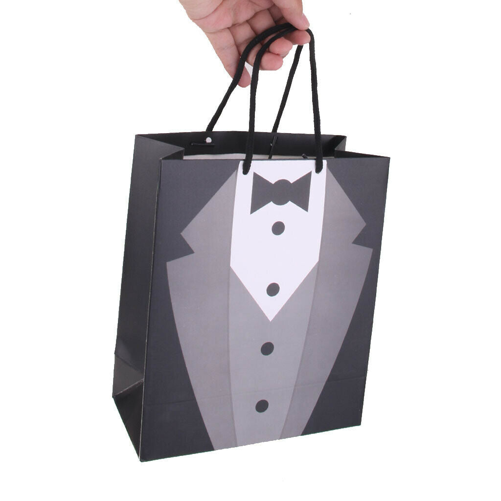 Set of 2pcs Wedding Groomsmen/Father Birthday/Anniversary/Tuxedo Gift Bags Favor