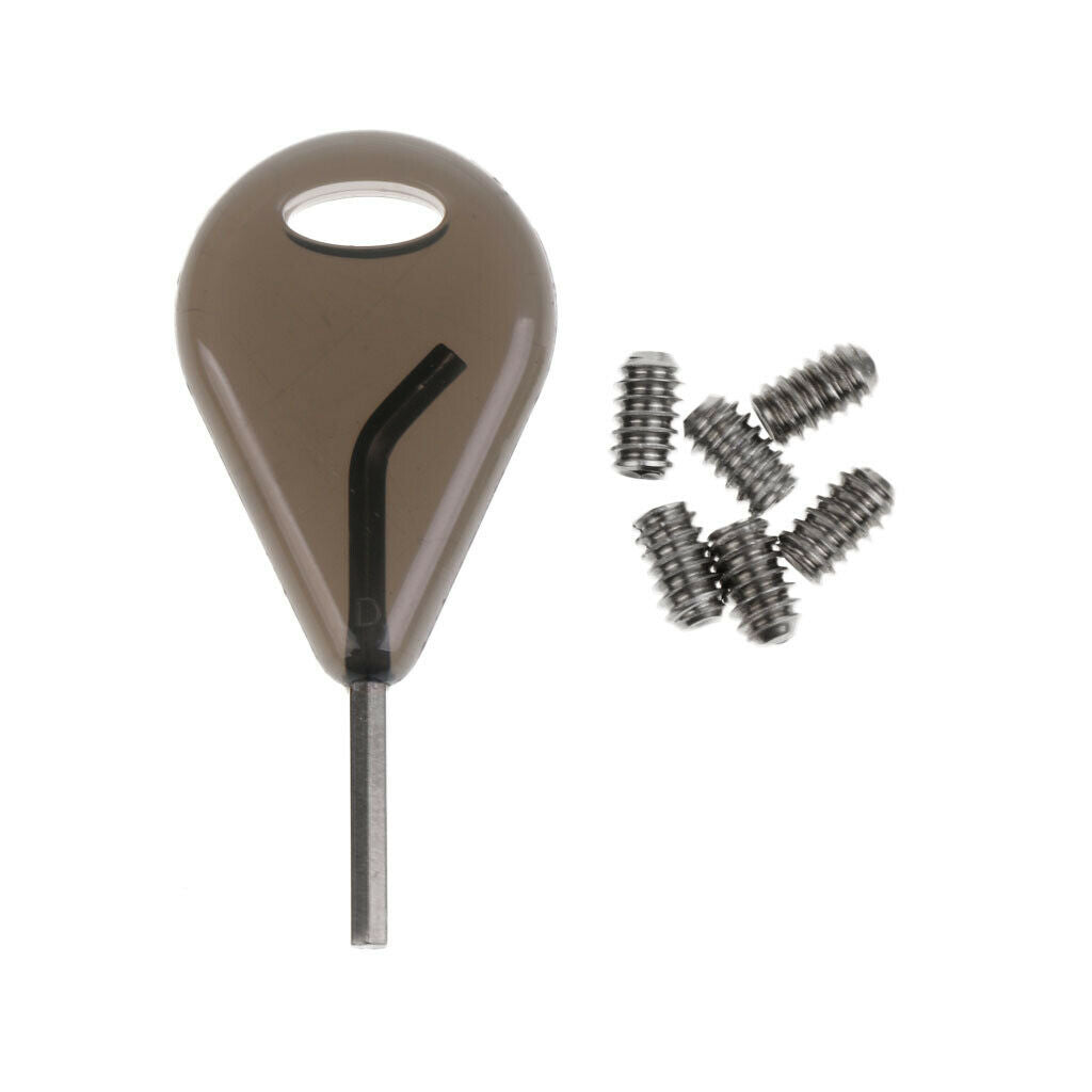 Set Of Six(6) Fin Grub Screws + Key Surfing Accessory For Surfboard