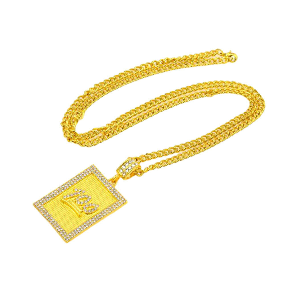 Fashion Hip Hop Crystal Score 100 Rectangle Pendant Necklace Jewelry Women