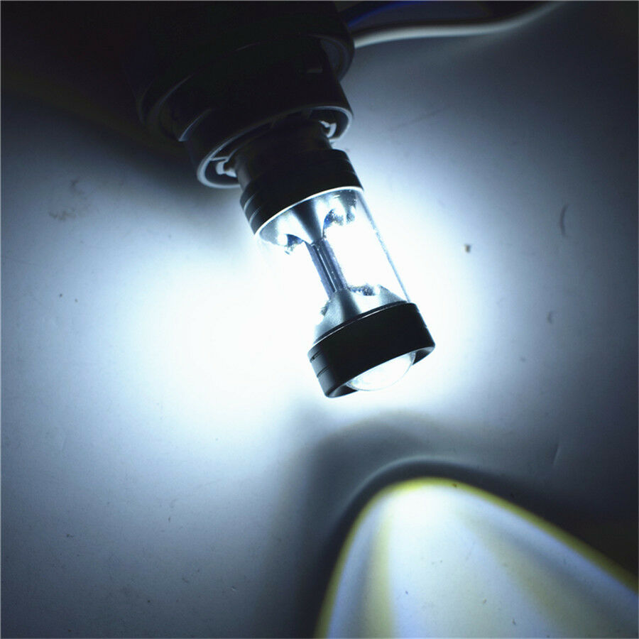 100W 3-Side 22SMD White BA20D Motorcycle Headlight Hi/Lo Beam DRL Driving Light