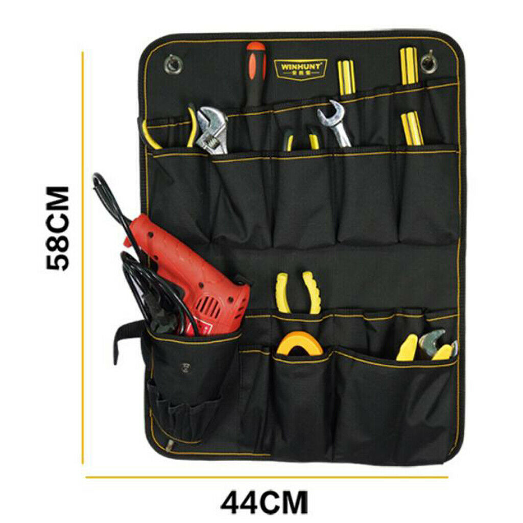 Electrician Tool Pouch Bag, Durable Black Oxford, Multi-pocket, Durable,