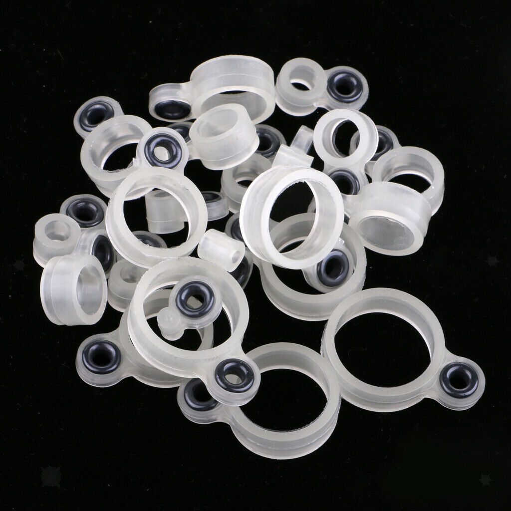 22pcs Silicone & Ceramic Fishing Rod Guides Repair Kit DIY Rod Tip Eye Rings