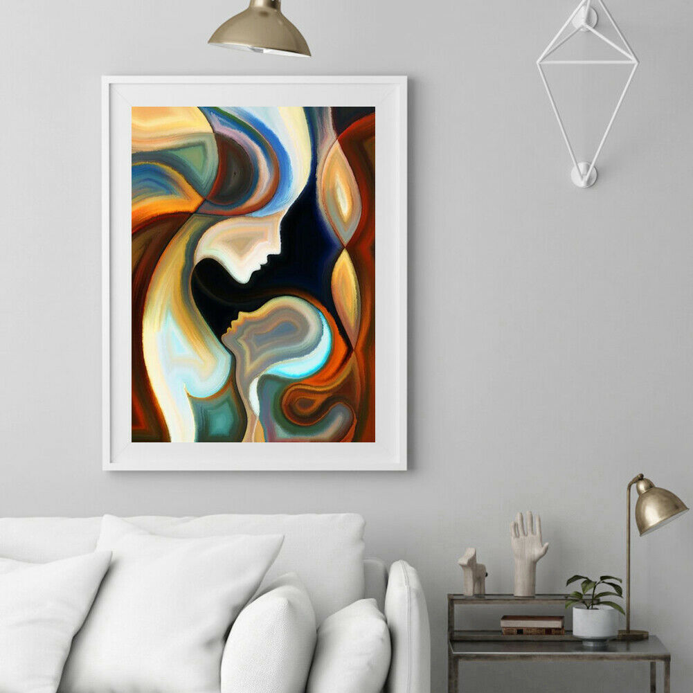 5D Diamond Round Full Painting Drill DIY Abstract Woman Picture Kit Craft @