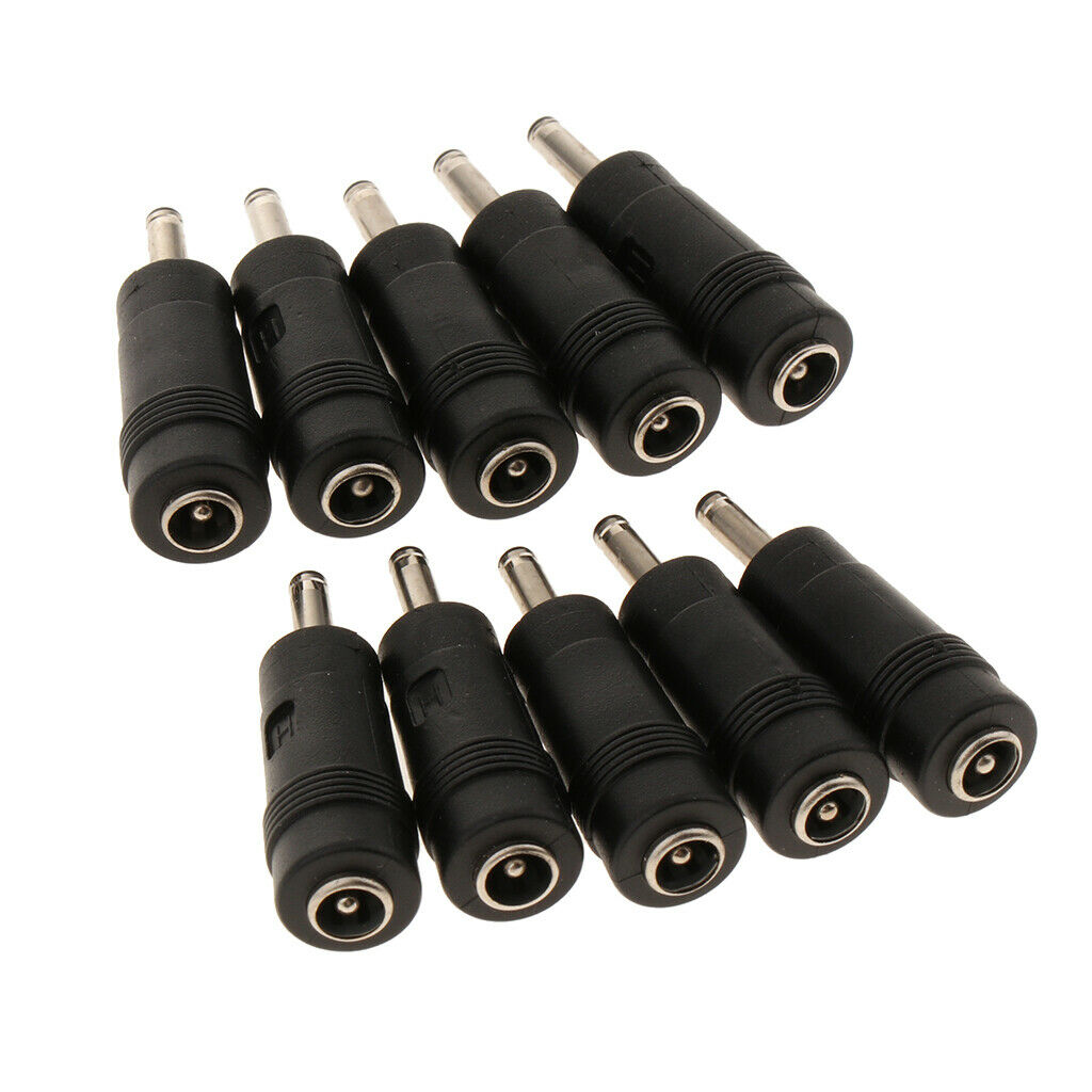 Lovoski 10 Pieces DC 5.5x2.1mm Female to 3.5x1.1mm Male Laptop Adapter