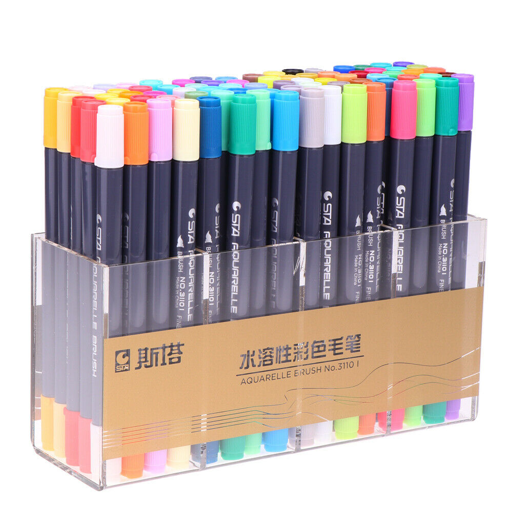 80 colors brush pen set with two pointed watercolors brush pens watercolor