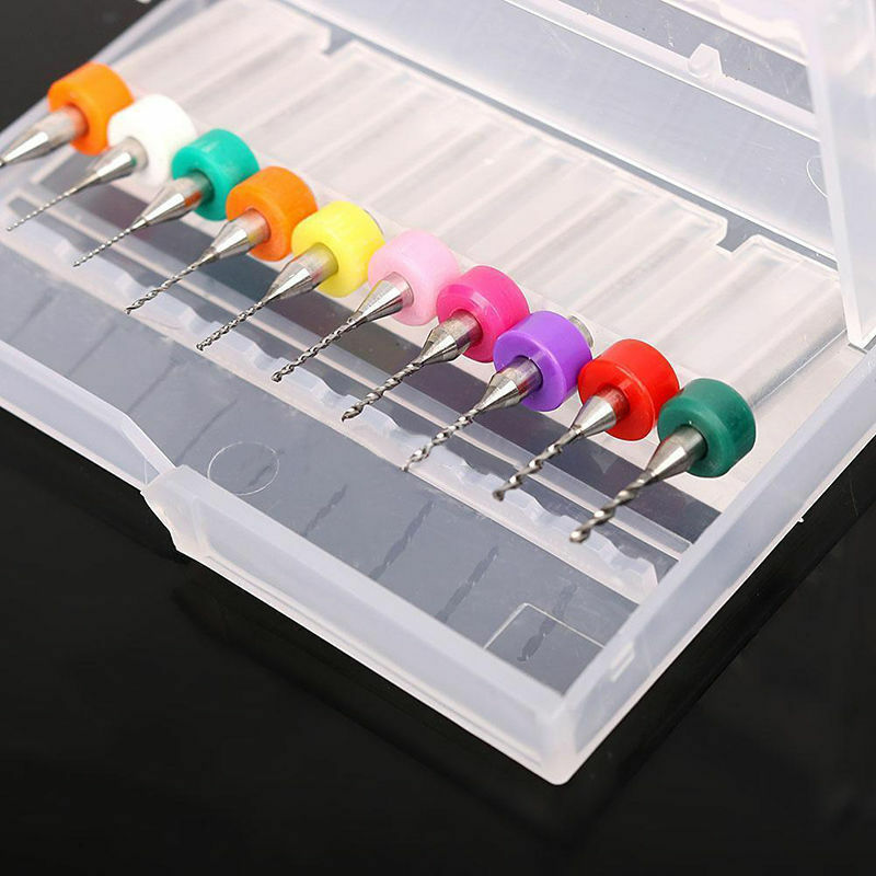 10x PCB CNC Print Circuit Board Carbide Micro Drill Bits Tool 0.1mm-1.0mm L99