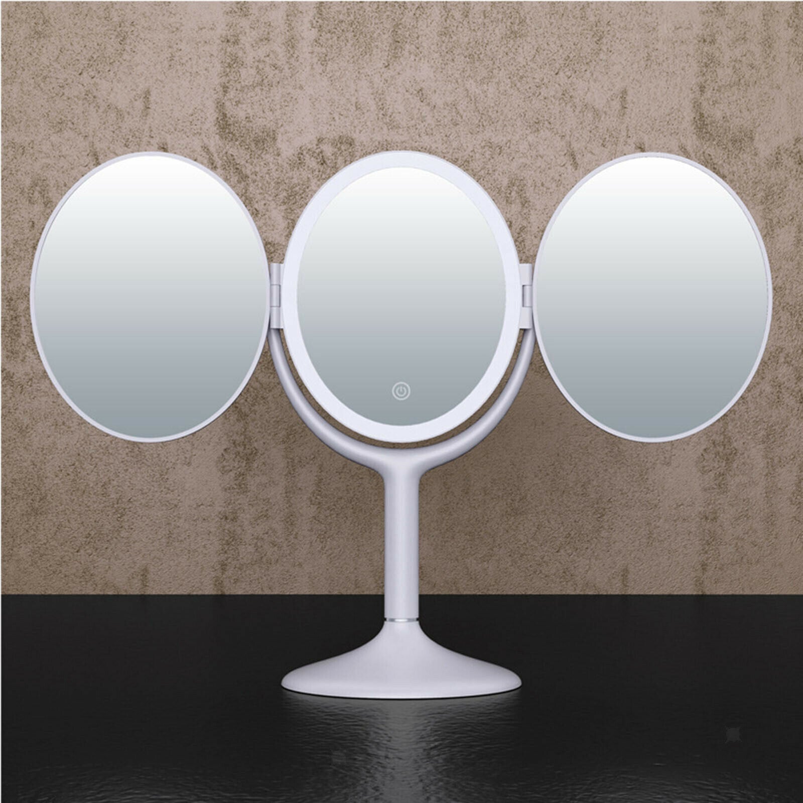 Makeup Trifold Mirror 3 Color Vanity Mirror Touch Control Gift for Female