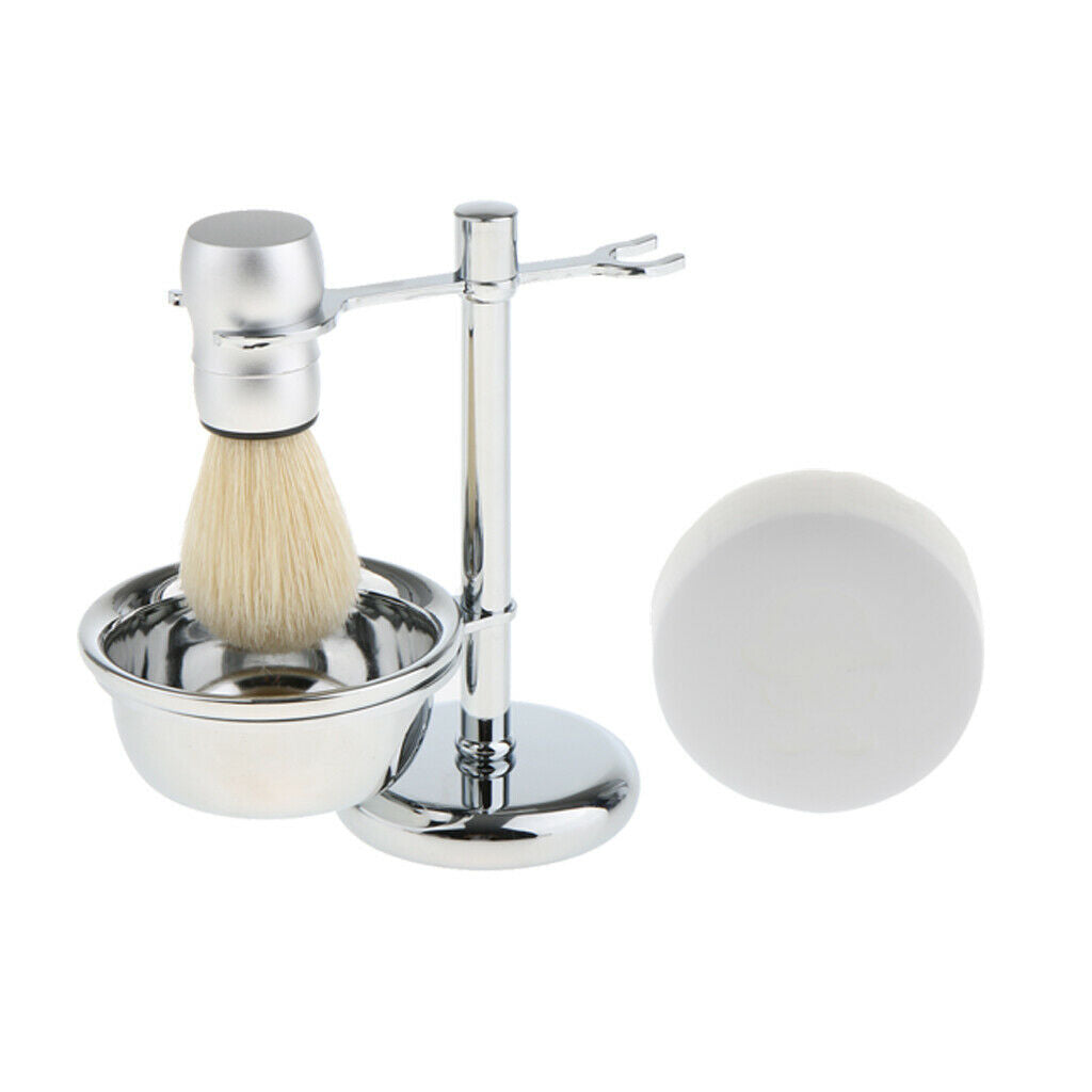 4 In 1 Men's Shaving Tool Set Brush + Bowl + Steel Stand + Soap