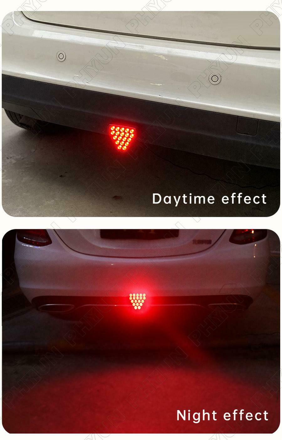 Red Triangle 12 LED Rear Stop Tail Lamp 3rd Brake Strobe Flicker Light Universal
