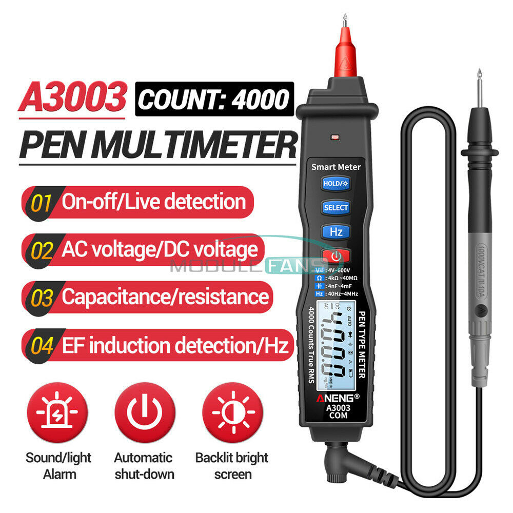 A3003 Digital Multimeter Pen Type 4000 Count with Non AC/DC Contact Tester