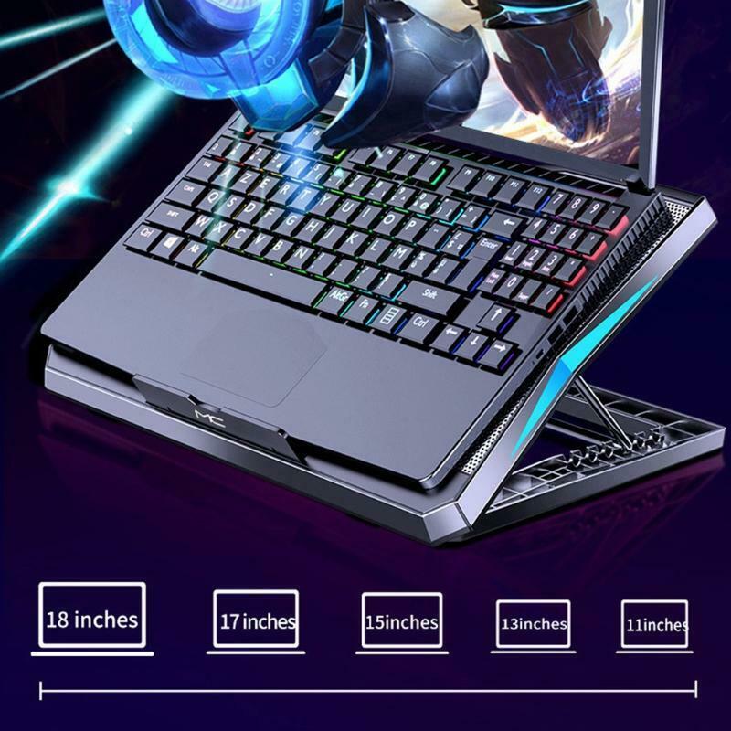Foldable Laptop Base Stand with Six Cooling Fans 2xUSB for 12-17inch Notebook
