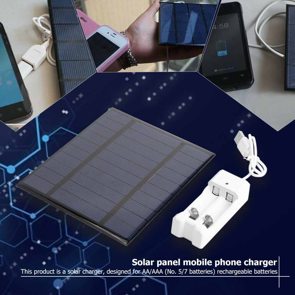 2.5W 5V USB Solar Battery Charger + AAA AA Rechargeable Battery Charger  @