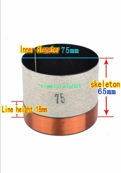1pcs 75mm 8ohm 8Ω BASV Bass speaker voice coil Round wire Subwoofer coil