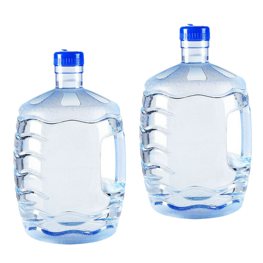 2Pc 7.5L Food Grade Water Bottle Container Drinking Canteen Jug w/Handle