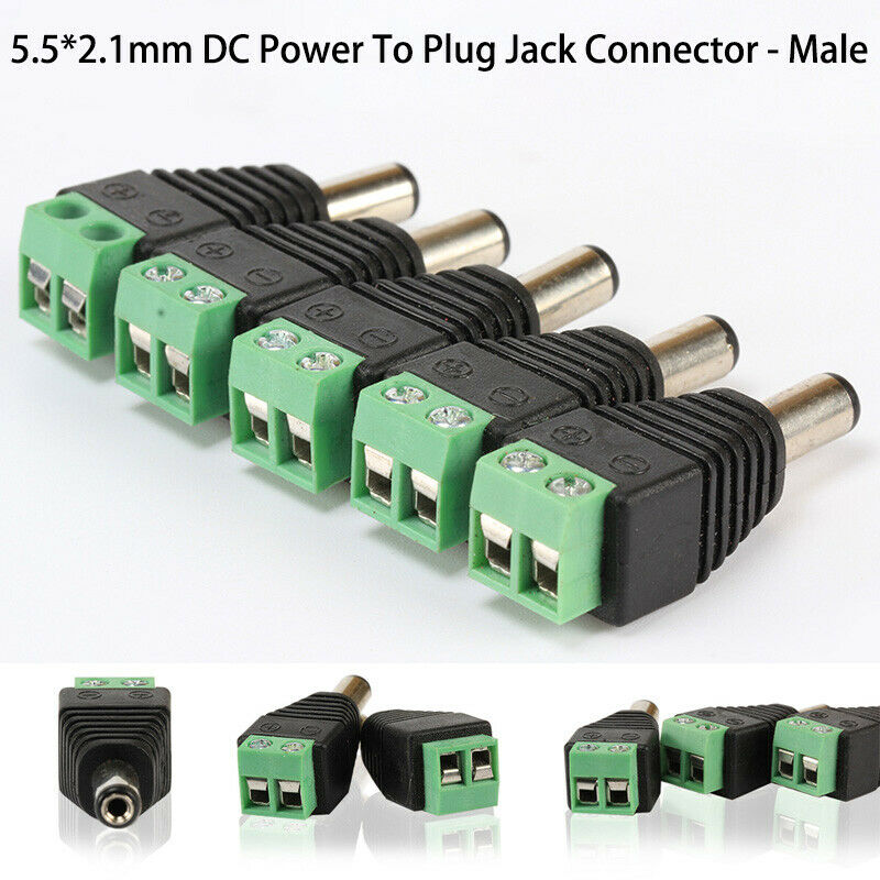 5.5*2.1mm DC Power To Plug Jack Connector - Male For CCTV Power Connector BNC