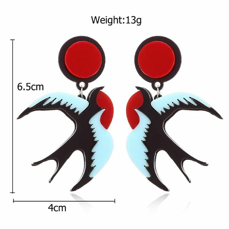 Bird Acrylic Drop Statement Earrings Freedom Swallow Stand Out Fashion Jewelry