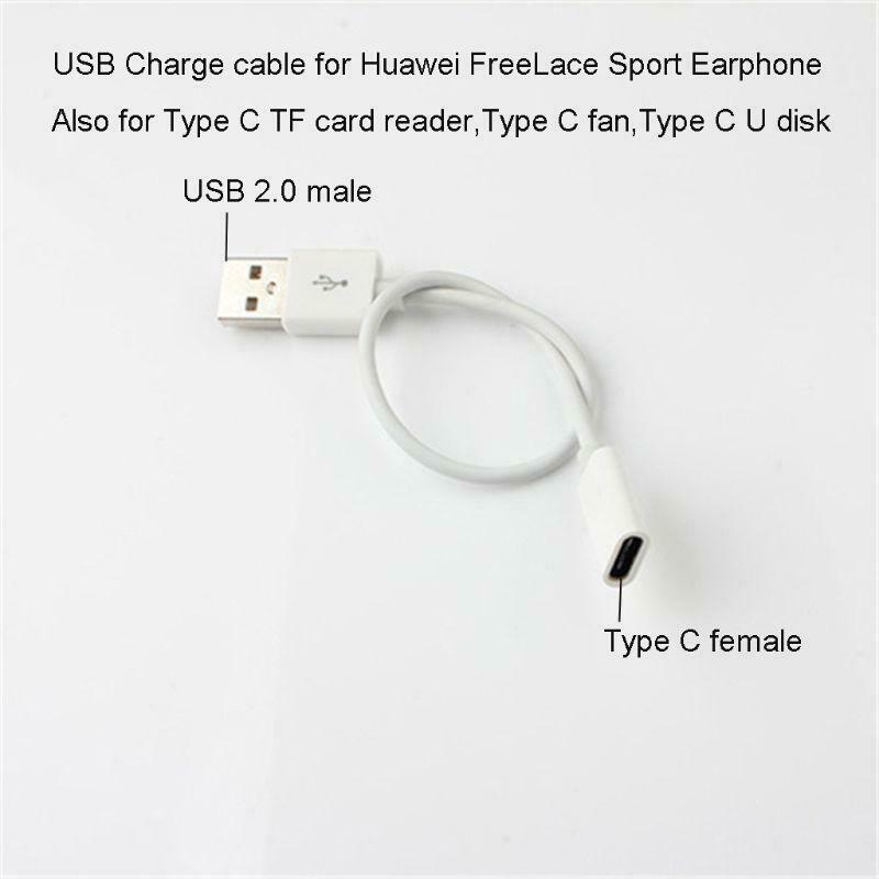 USB 2.0 Type A Male to USB 3.1 Type C Female Cable for Huawei FreeLace Earphone
