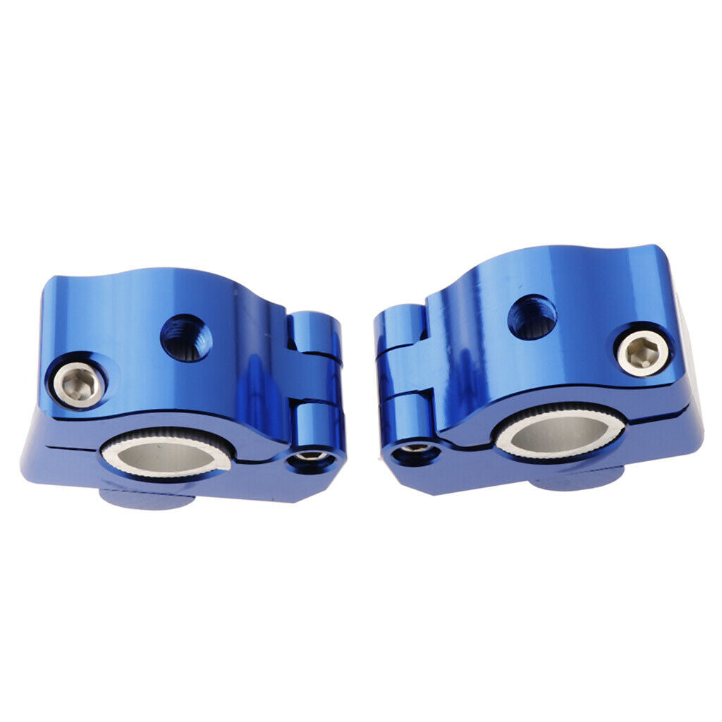 Universal 22mm CNC Motorbike Fork Tube Clip Mounts Handle Clamp Riser Blue