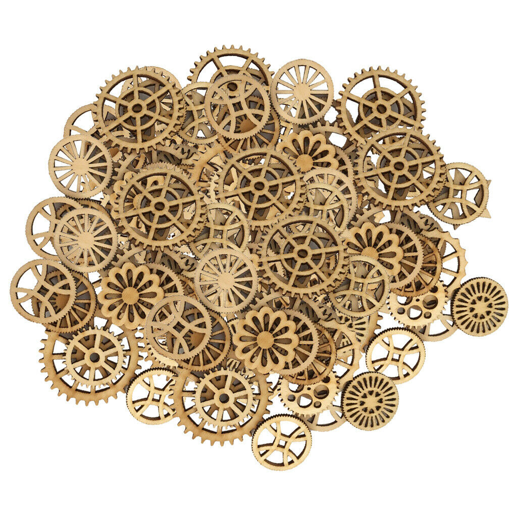100 Pieces Rustic Round Wood Scrapbooking Embellishments Blank Wood Table