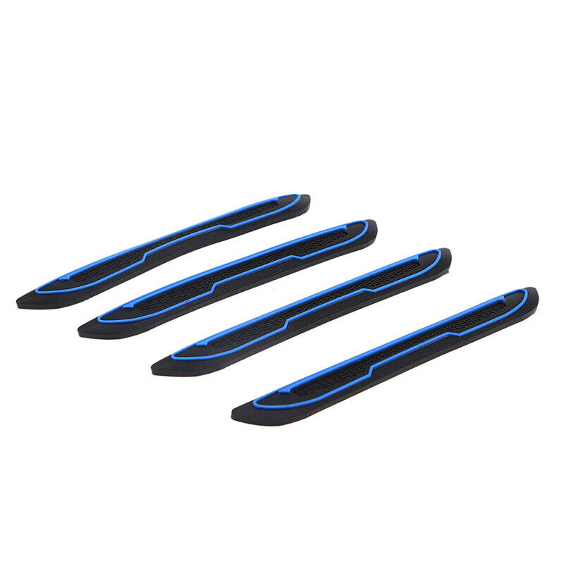 4PCS Blue Car SUV Body Door Side Anti-Collision Protector Strips Decorative Bar