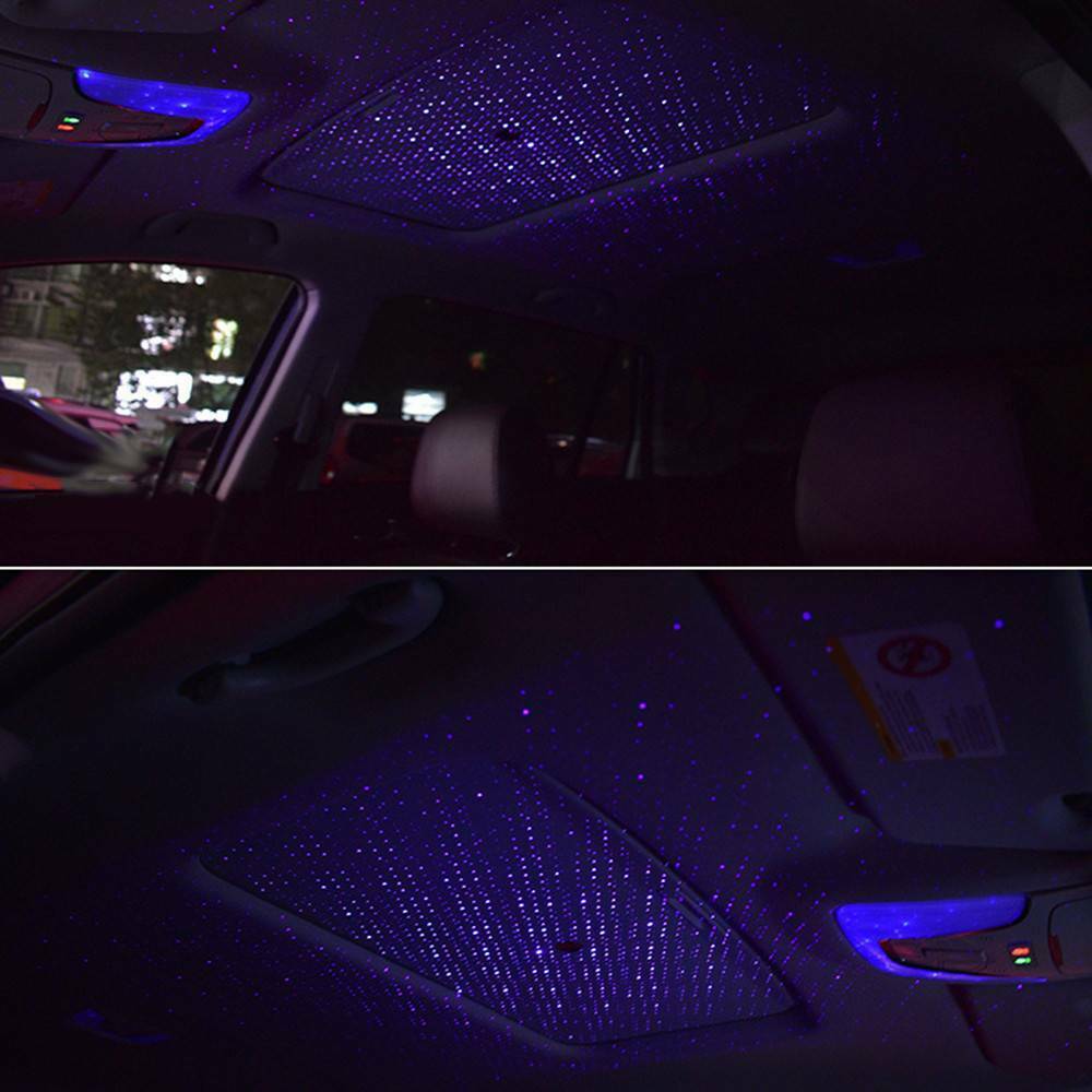 1X Car Atmosphere Lamp Interior Ambient Star Light LED USB Projector Starry Sky