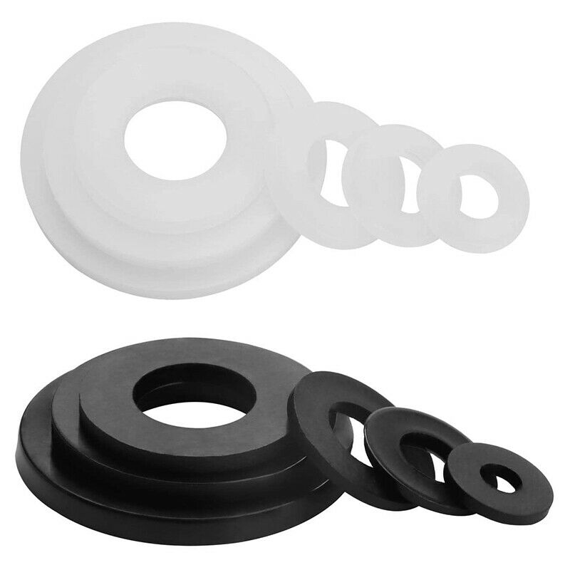 870Pcs M2-M12 Nylon Rubber Flat Ring Washers Washers Assortment Kit Mix Sets