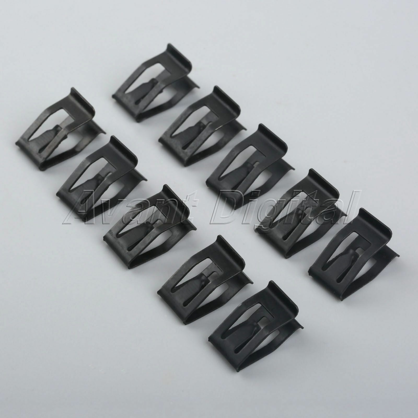 Universal Auto Car Front Console Dash Dashboard Trim Metal Retainer Black 10Pcs