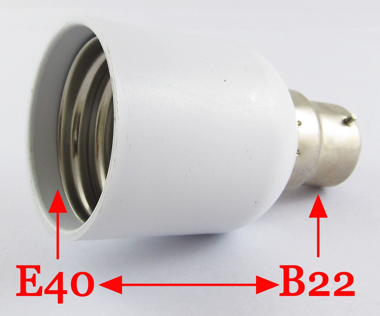 10pcs B22 Male to E40 Female Socket Base LED Halogen CFL Light Bulb Lamp Adapter