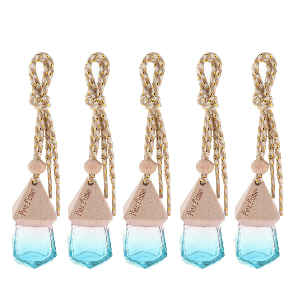 5Pcs 6ml Empty Car Hanging Perfume Bottle Air Freshener Diffuser Vials Charm -
