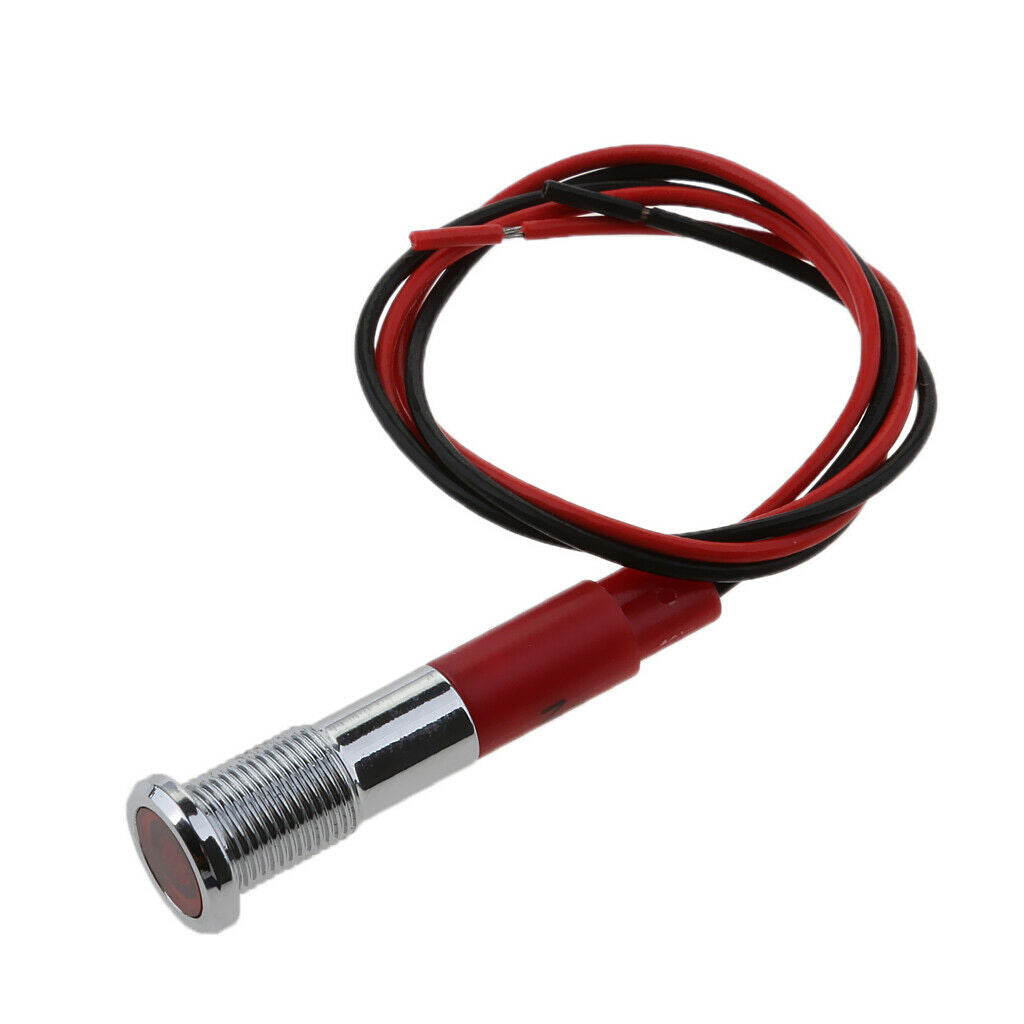 4 Pieces Car Truck Boat 12V 6mm LED Indicator Singal Light Bulbs with Wrie
