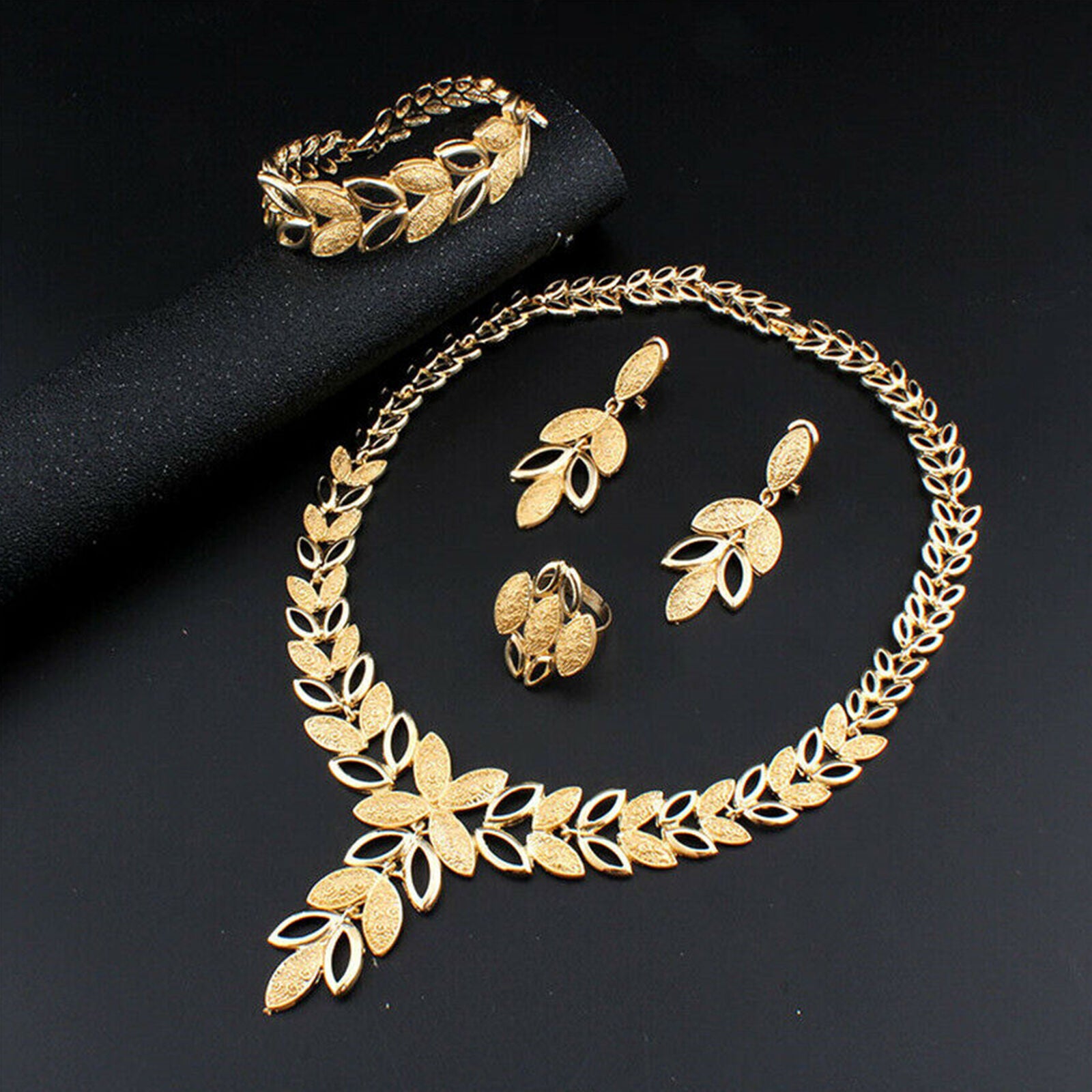 Bib Choker Chunky Statement Pendant Bridal Necklace Earrings Wedding Set Jewelry