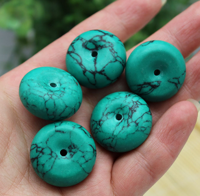 Beautiful 100% natural unique blue turquoise safe buckle pendant bead