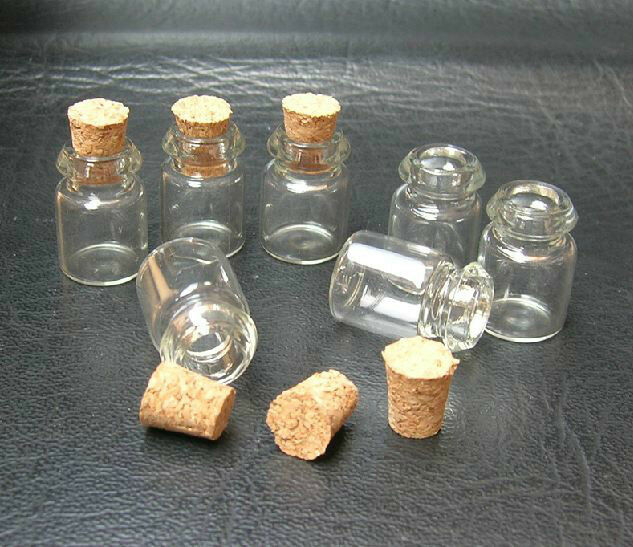 Wholesale Lots of 100Pcs 0.5ml Tiny Small Clear Cork Glass Bottles Vials 11x18mm