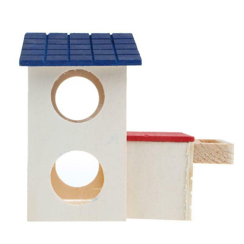 Wooden Bed House Cage Dual Layer Villa For Pet Rat Mouse Dwarf Hamster Animal