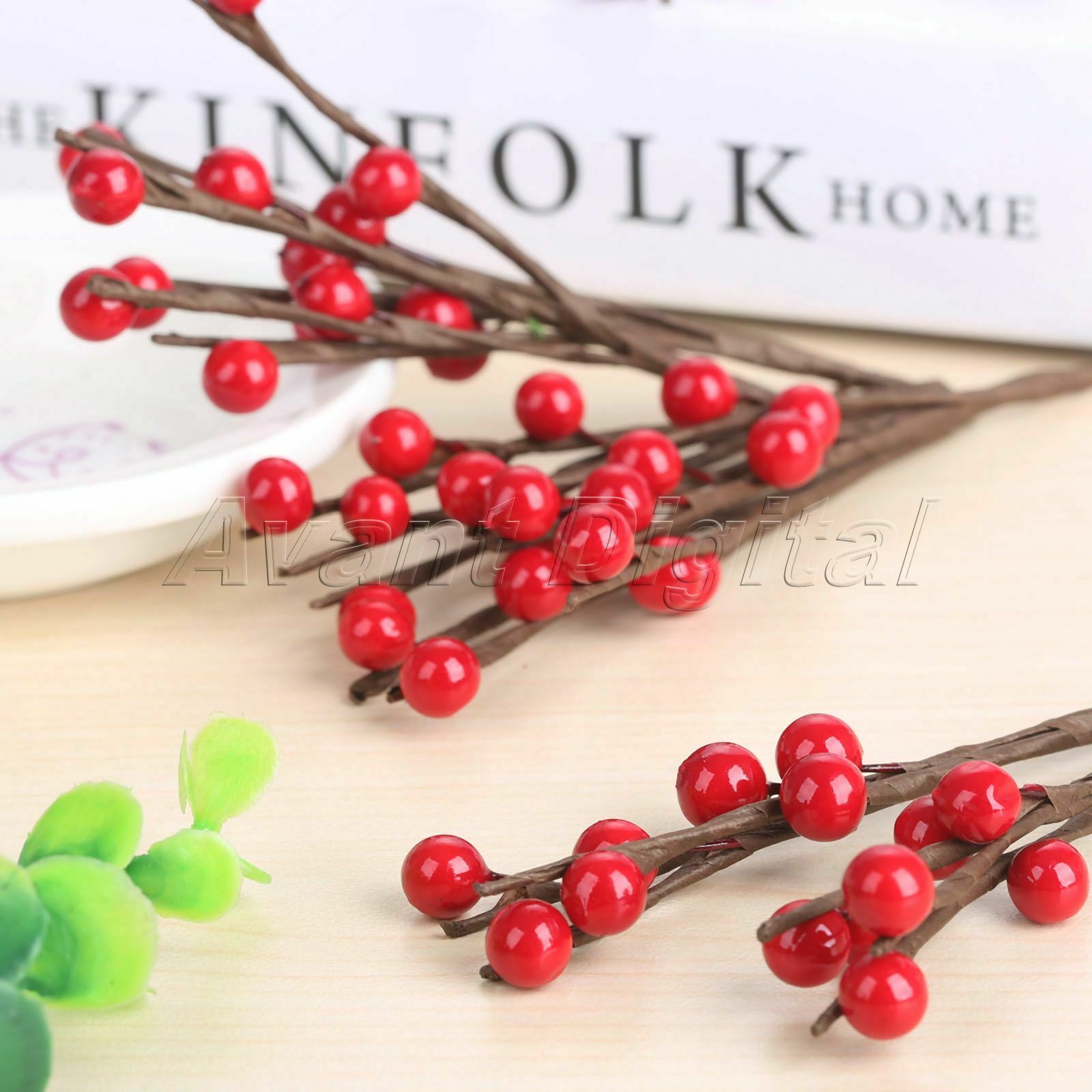 Decoration Artificial Berry Bacca Bouquet DIY Crafts Simulation Flowers 10Pcs