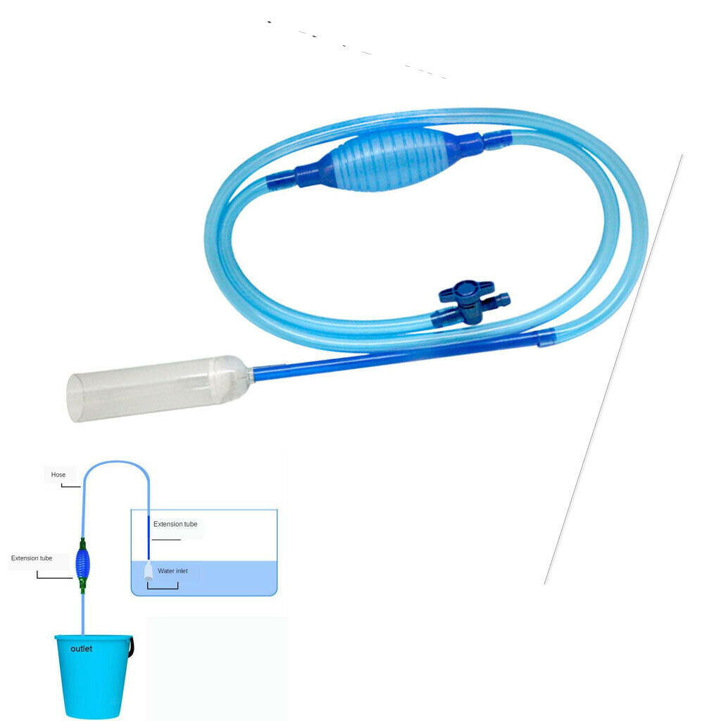 Aquarium Siphon Pump Fish Tank Cleaner with Air-Pressing Multi-Purpose