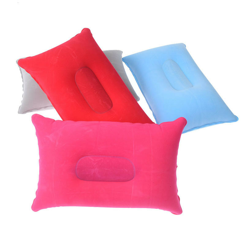 outdoor portable folding air inflatable pillow double sided flocking cush.l8