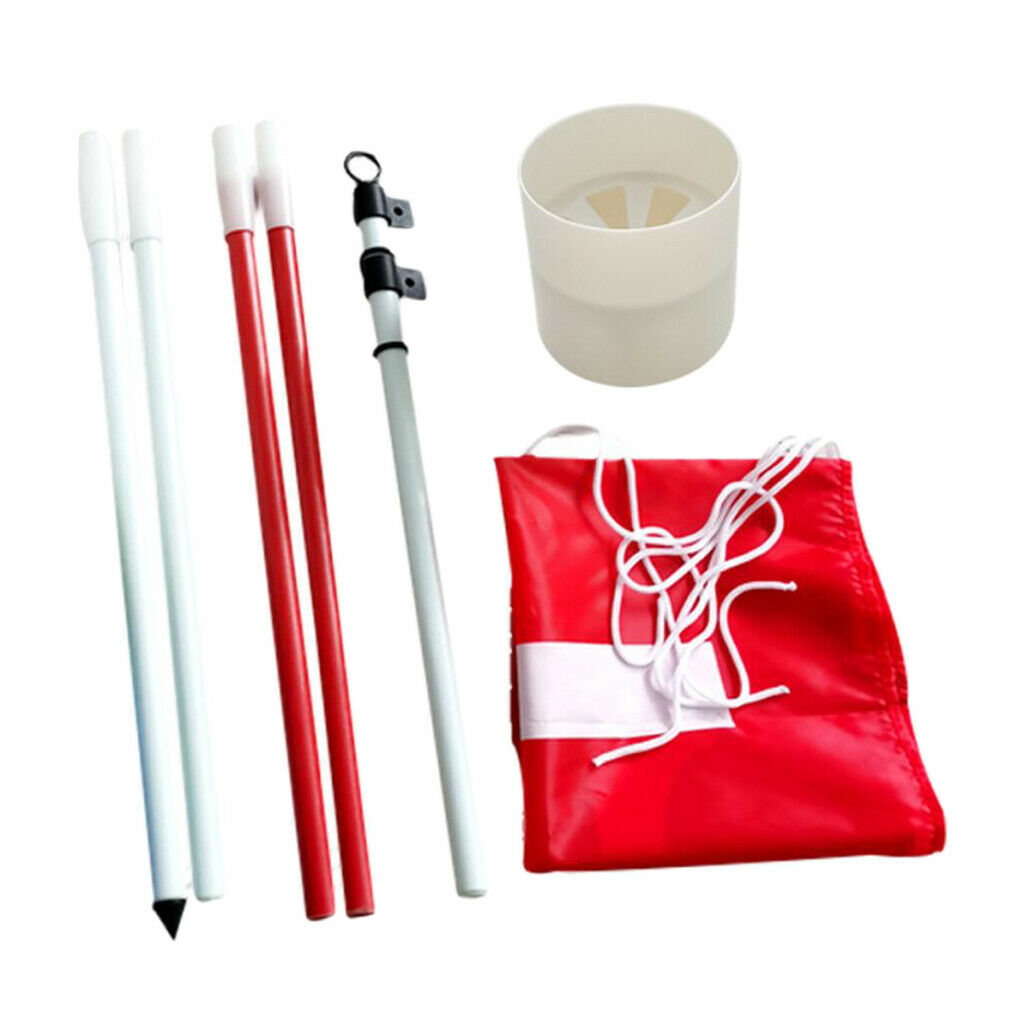 5-Section Golf Flag Stick Garden Training Cup Folding Mark Flags Accessories