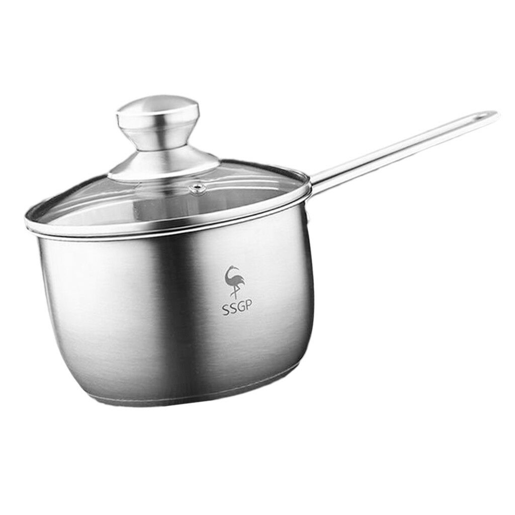 Nonstick Cookware Handy Pot Sauce Pan with Glass Lid, Small Milk Pan Boiler
