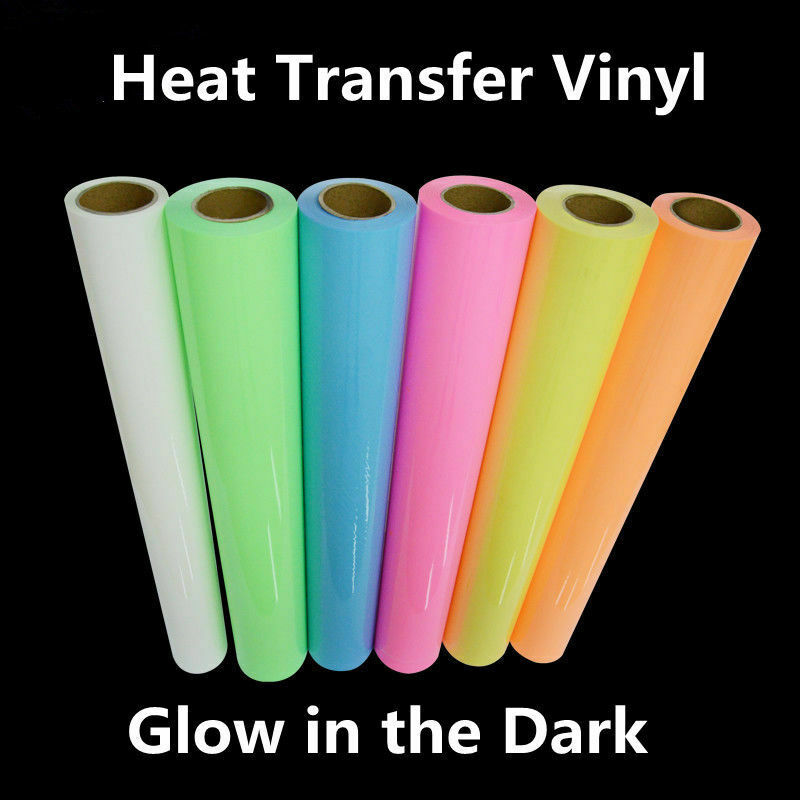 7 Colors Glow in the Dark Heat Transfer Vinyl Film IRon on Heat Press DIY Film