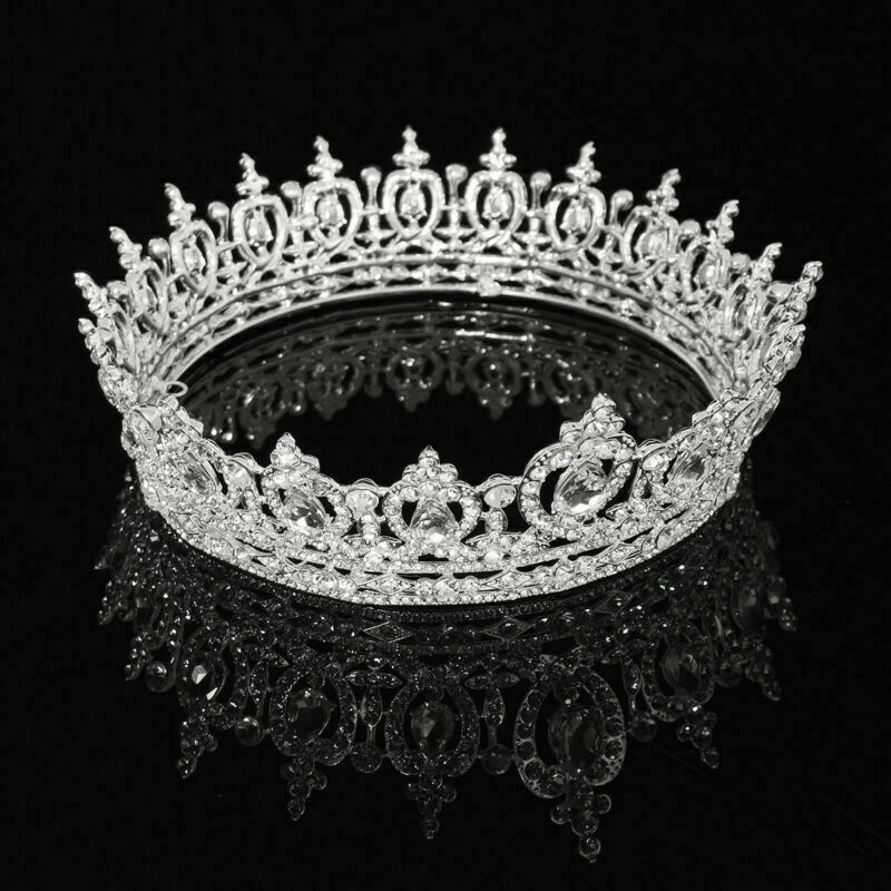 Luxury Sweety Full Round Crystal Queen Crown Bridal Rhinestone Tiara