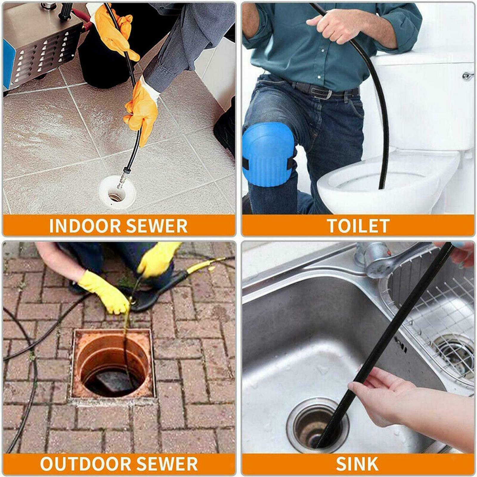 Sewer Jetter Kit for Pressure Washer 49FT Cleaner Hose 5800PSI NPT 1/4'' Hose