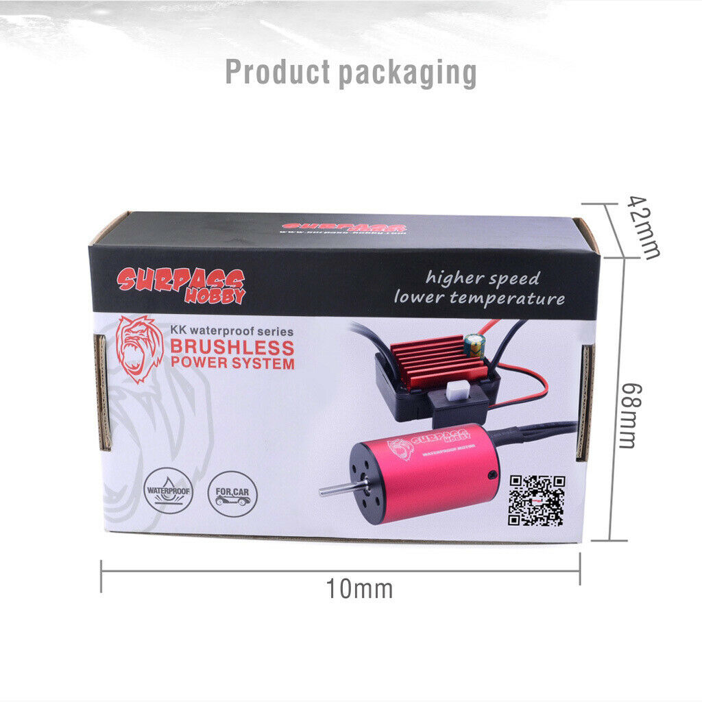 Waterproof Brushless ESC Kit w/ Motor for 1/18 Scale RC Car Spare Parts